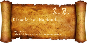 Klepács Norbert névjegykártya